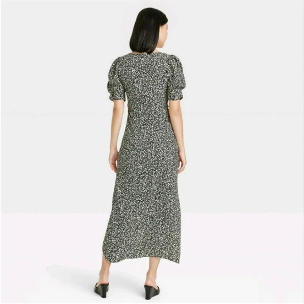 A New Day Crepe Short Sleeve Floral Midi Dress - Picture 3 of 13
